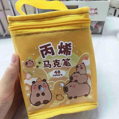 24Colors New Cartoon Capybara Acrylic Marker Rock Painting S
