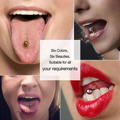 PCS Titanium Tongue Rings Colorful Tongue Barbell Tongue