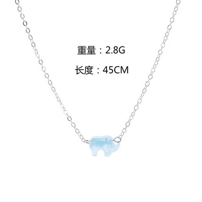 Sweet and cute resin elephant pendant collarbone neckl fashi