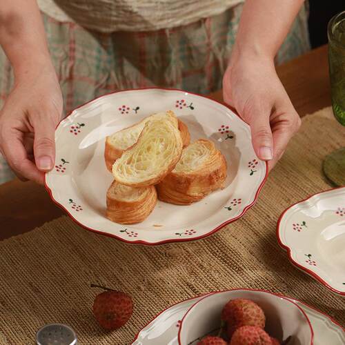 Retro Ceramic Tableware Set Christmas Style Bowls and Plates