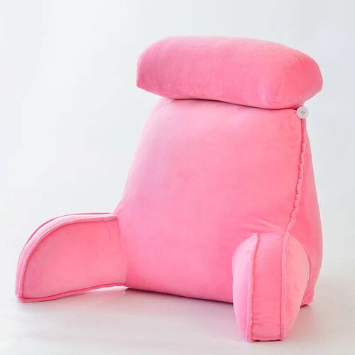 Velvet Reading Pillow with Armrests and Round  Couch-Backres