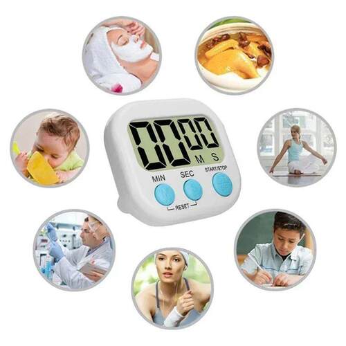 Mini Digital Kitchen Timer Big Digits Loud Alarm Magnetic Ba