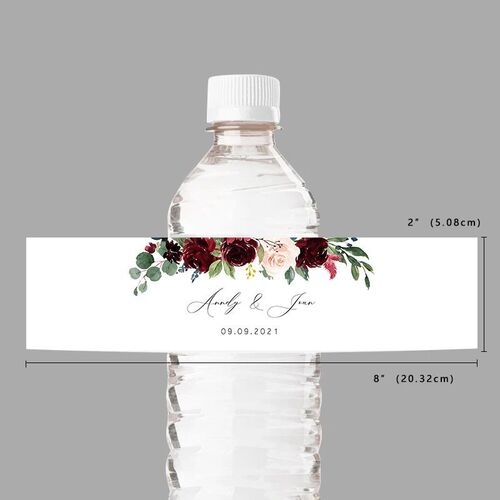 20PCS Personalized Teddy Bear Baby Shower Water Bottle Label