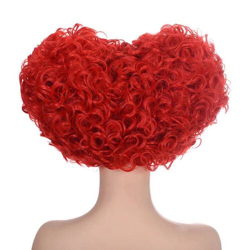 Alice Wonderland Red Queen Cosplay Wig Red Orange Styled Cur