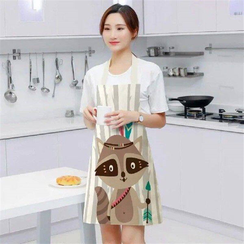 Cartoon fox animal pattern aprons cooking accessories - 实物图