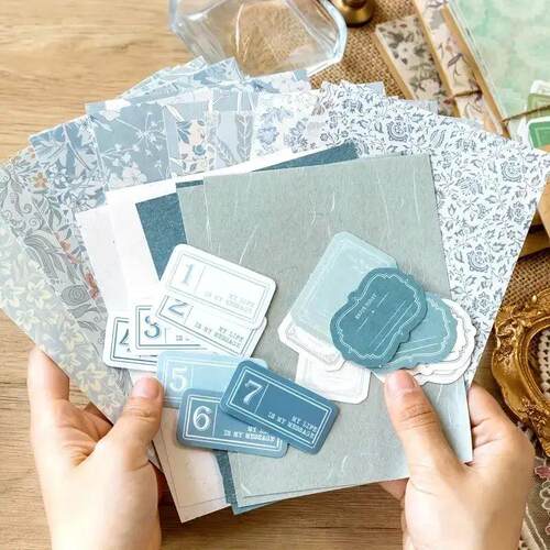 40pcs, Material Paper Package, Vintage Small Broken Flower J