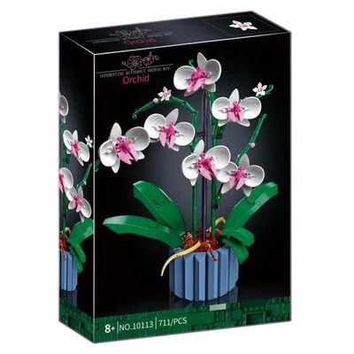 Moc Bouquet Orchid block flower Succulents Potted Building B