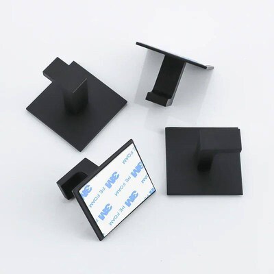 1/4pcs Black Wall Hooks Self-Adhesive Hanging Rack Keys Clot