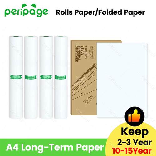 PeriPage Thermal A4 Paper for A40 Printer Quick Dry Long Tim