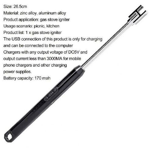 Electric Igniter 360 Degree Bendable Windproof Easy To Use
