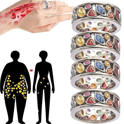 Colorful Magnetic Therapy Ring Torina Crystal Quartz Ionix R