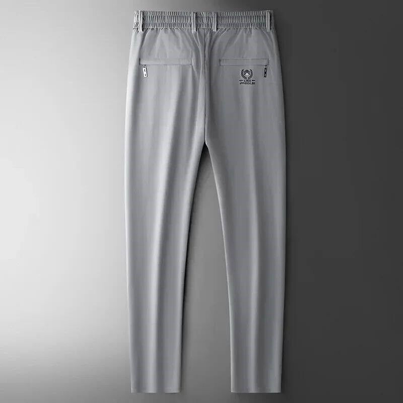 2024 Summer Soft Ice Silk Fabric Mens Thin Casual Pants Kor