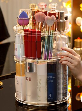 360 Degree Rotating Cosmetic Storage Box Makeup Organizer