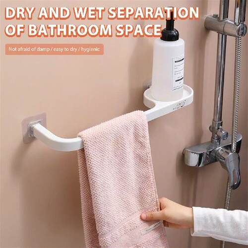 Towel Rack No Drilling With Multifunctional Storage Area