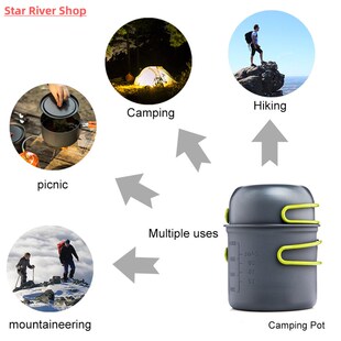 Set Outdoor Foldable Cookware Kit Camping Tableware