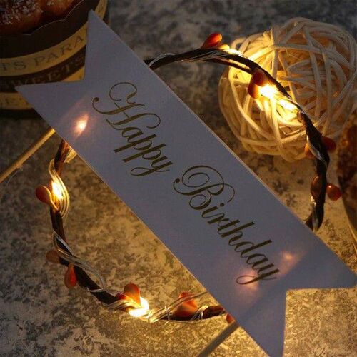 LED Luminous Birthday Wedding Decor Dessert Cupcake Topper