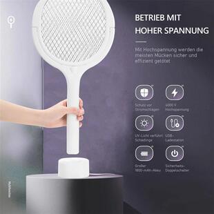 Powerful Electric Fly Swatter Bug Zapper Racket with Safety
