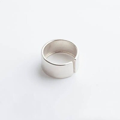 Foxanry New Terndy Simple Smooth Rings Silver Color Minimali