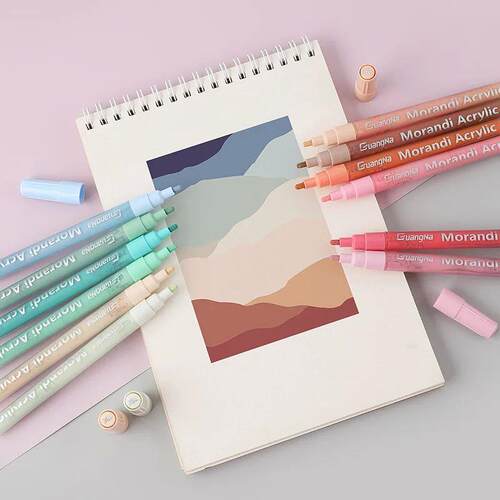 12/24/36 Colors Morandi Acrylic Paint Marker Pen Set Ceramic