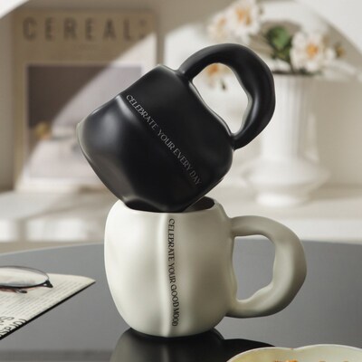 350ml Nordic Matte Ceramic Handmade Mug Breakfast Milk Cup