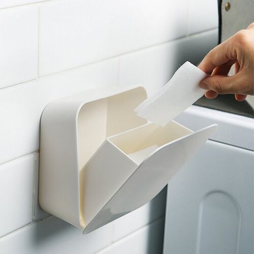 Bathroom Cotton Paper Storage Box Wall Mounted Punch-free Sw