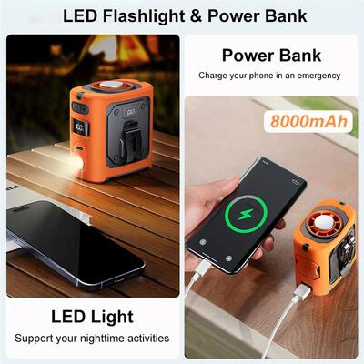 Waist Clip Fan 8000mAh Portable Fan USB Rechargeable Handhel