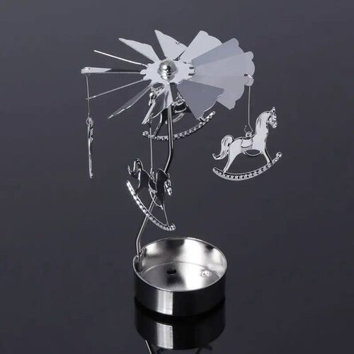 Fairy Tale Rotary Spinning Tealight Candle Metal Tea Light H