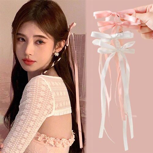2 Pcs Fabric Hair Bow Hairpin for Women Girls Ribbon Hair Cl