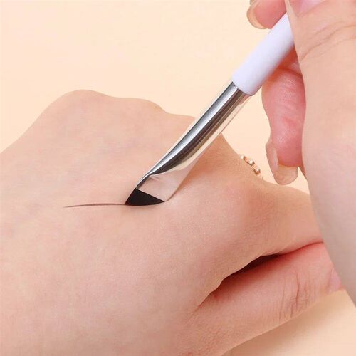 Eyeliner Eyebrow Brush Angled Flat Head Fiber Hair Brow Cont