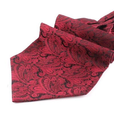 Men Cashew Ascot Tie Wedding Floral Paisley Cravat Ascot Scr