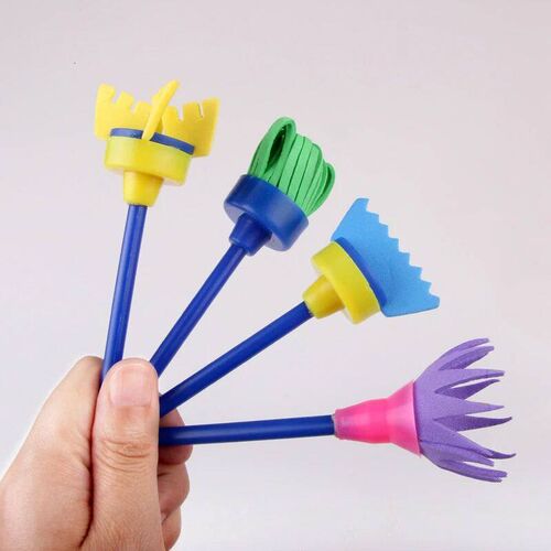 4Pcs/set DIY Sponge Drawing Paint Brushes Graffiti Toys Pain