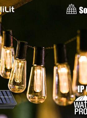 Outdoor Solar String Lights LED IP65 Waterproof Edison Bulb