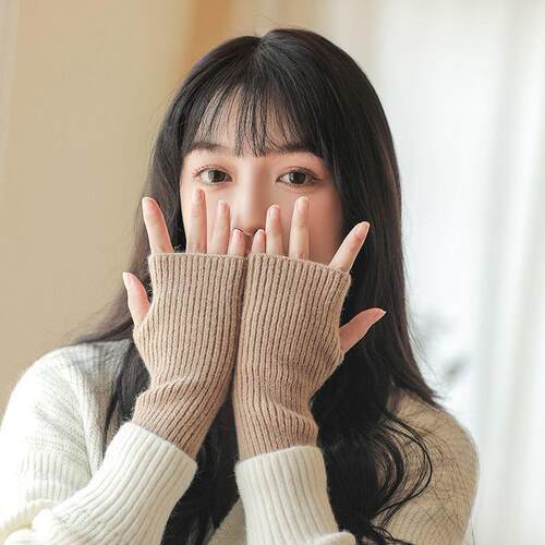 Gloves, student warmth, yarn, half finger gloves