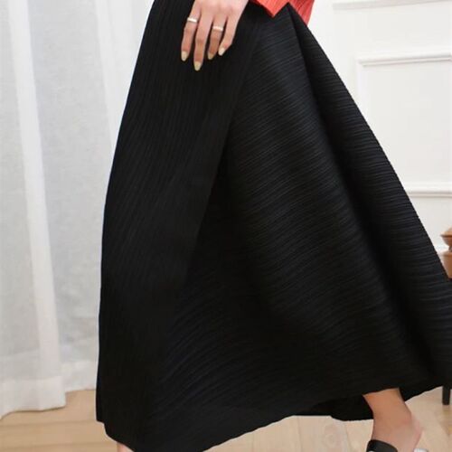 Miyake Pleated Skirt 2023 Autumn New High Waist Loose Irregu