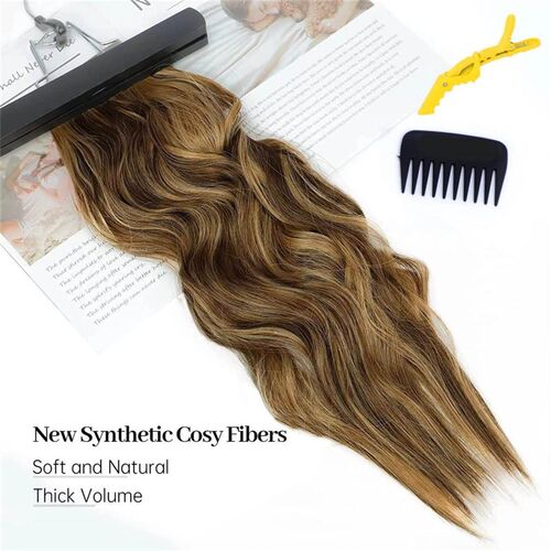 22 Inch Invisible Wire Hair Extensions 4 Clips In Natural Sy
