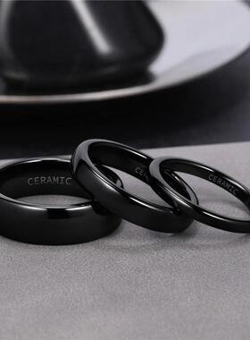 Ceramic Brushed Black Ring For Men Women 4/6/8mm Width