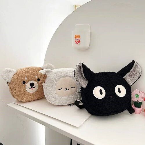 1pcs Japanese Style Kawaii Bag Women Cartoon Plush Shoulder