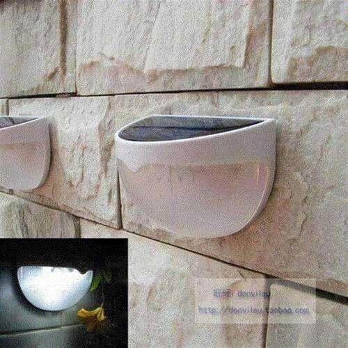 Solar Power Panel 6 LED Fence Gutter Light Outdoor Garden
