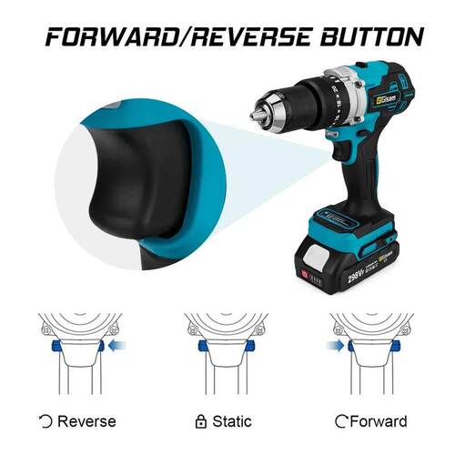 Powerful Electric Impact Drill Screwdriver 13mm Chuck Brushl