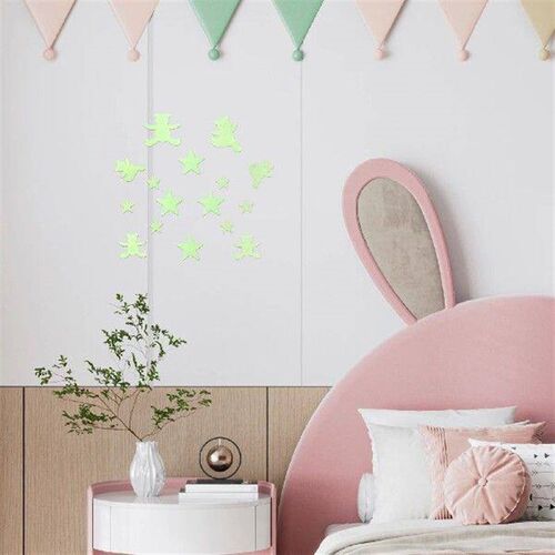 28 Pcs Cartoon Luminous Bear Wall Sticker Child Stickers
