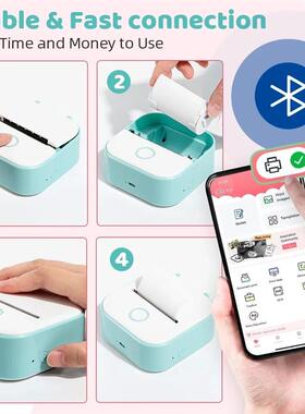 T02 Mini Thermal Printer  T02 er Maker Machine Portable Blue