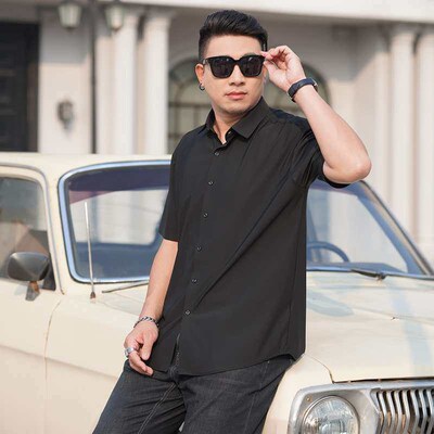 Summer large size mens seamless non-ironing high stetch ice
