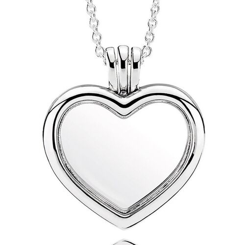 Sparkling Heart Large Key Round Regal Pattern Lockets Floati
