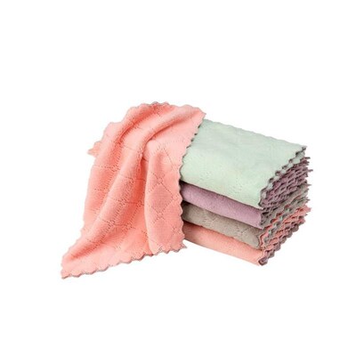 Double-layer Absorbent Microfiber Kitchen Dish Cloth towel