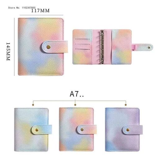 A7 Crocodile Pattern Leather Budget Binder Notebook Cash Env