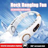 New Hanging Neck Fan Ice Magnet Cooler Digital Display Recha thumbnail 6