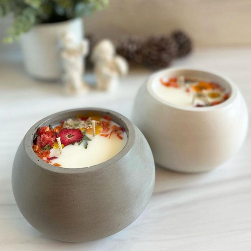 Round Concrete Candle Jar Silicone Mould DIY Handmade Succul