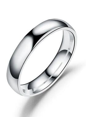 Simple 4mm 6mm Titanium Ring Women Men Prevent Allergy High