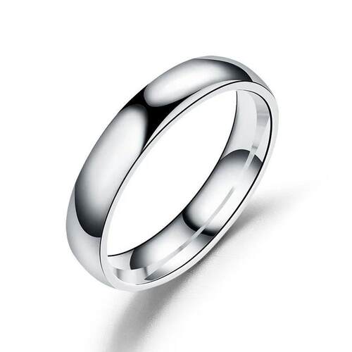 Simple 4mm 6mm Titanium Ring Women Men Prevent Allergy High