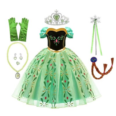 Frozen Elsa Anna Costume For Kids Girl Fancy Birthday Party